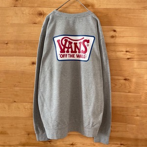 【VANS】バックプリント ワンポイント ロゴ プリント スウェット トレーナー VANS OFF THE WALL サイズL  バンズ US古着