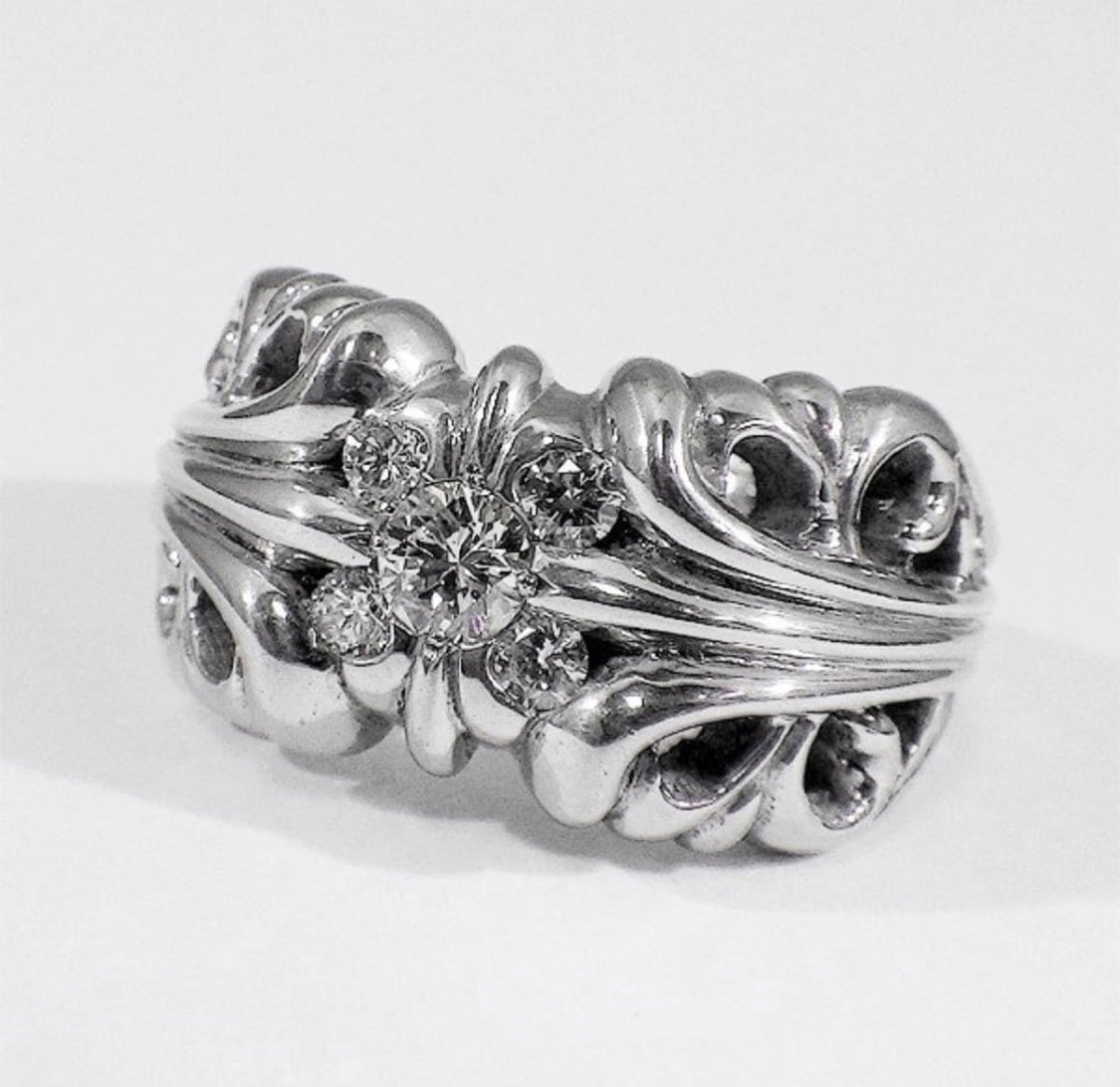 クロムハーツ ビーズリング ターコイズ ダイヤモンド CHROME HEARTS リング