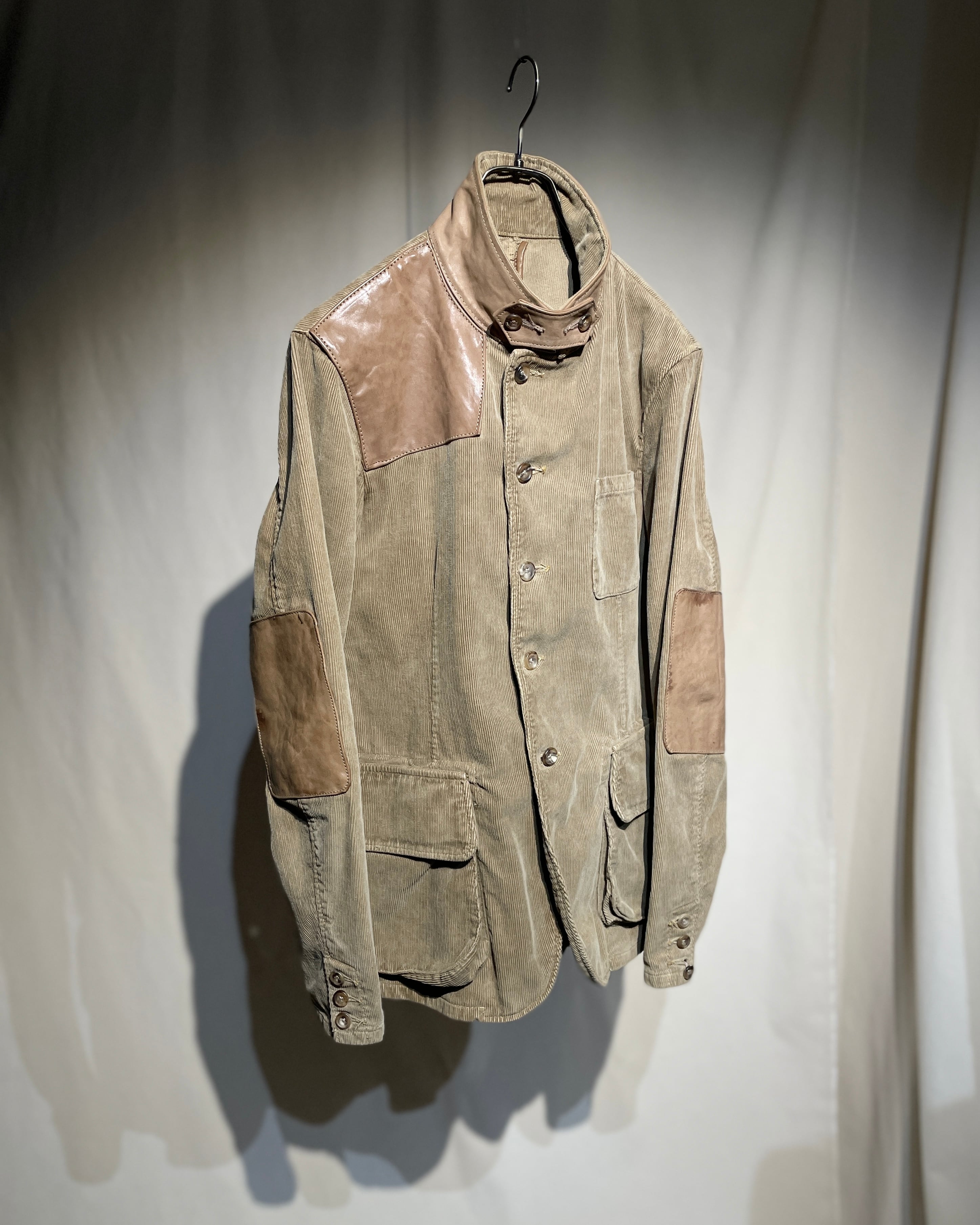 ISAMUKATAYAMA BACKLASH - Cow Leather Panel Jacket