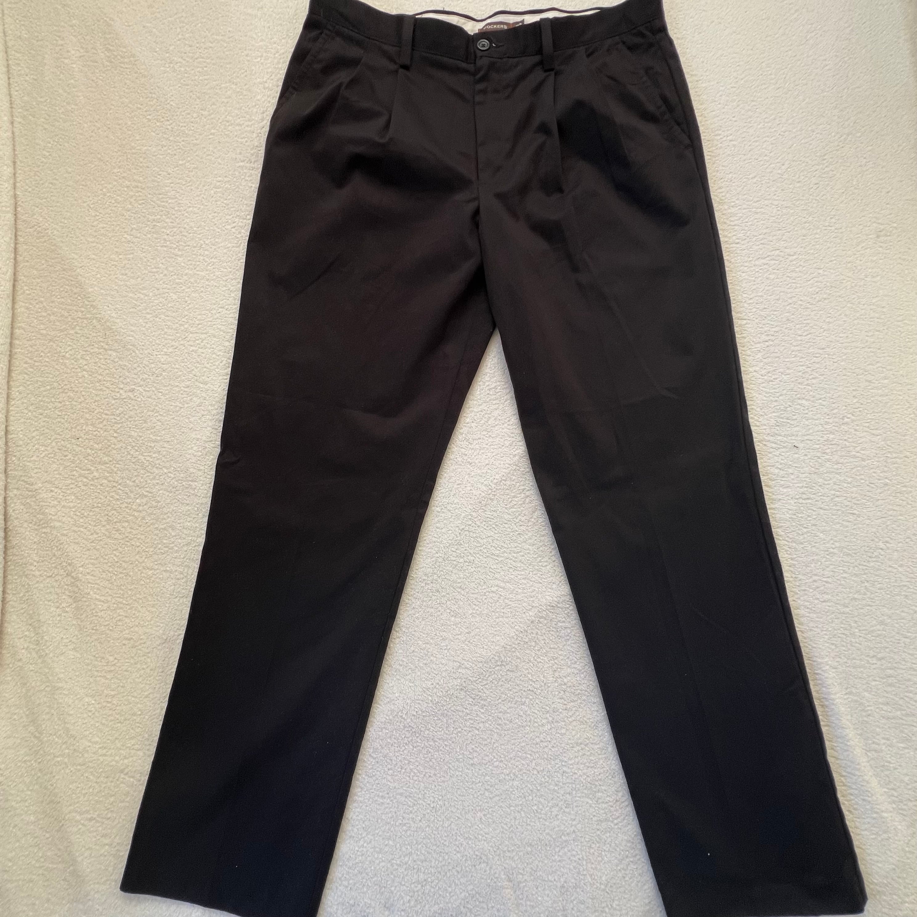 DOCKERS ドッカーズ チノパン スラックス パンツ W36 ブラック 黒