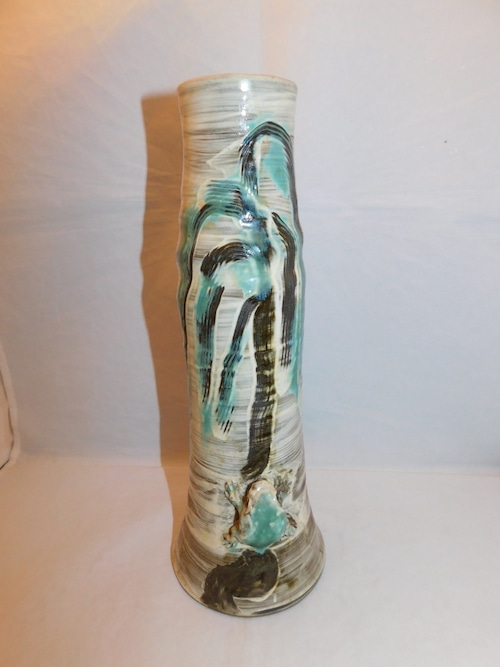 小鹿田焼花器Onda porcelain vase(frog)