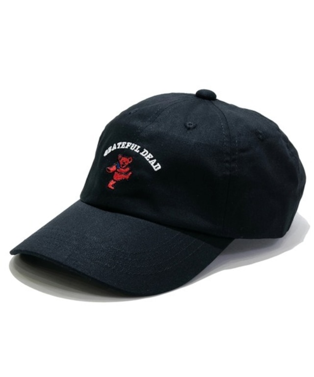Grateful Dead (グレイトフルデッド) ダンシングベア ロゴ刺繍 ローキャップ 帽子 GD-GD2112A ブラック