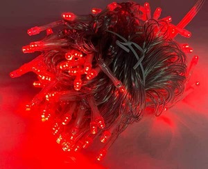 100球LED直線/透明線/レッド(赤色）【激安LEDライト】