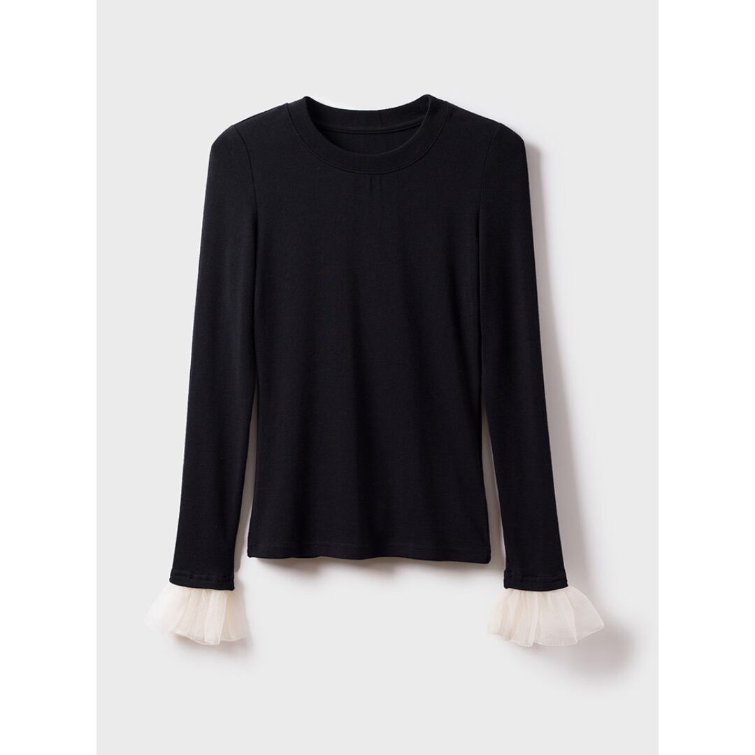 ERONIQUE BRANQUINHO シアーカットソー黒フリル