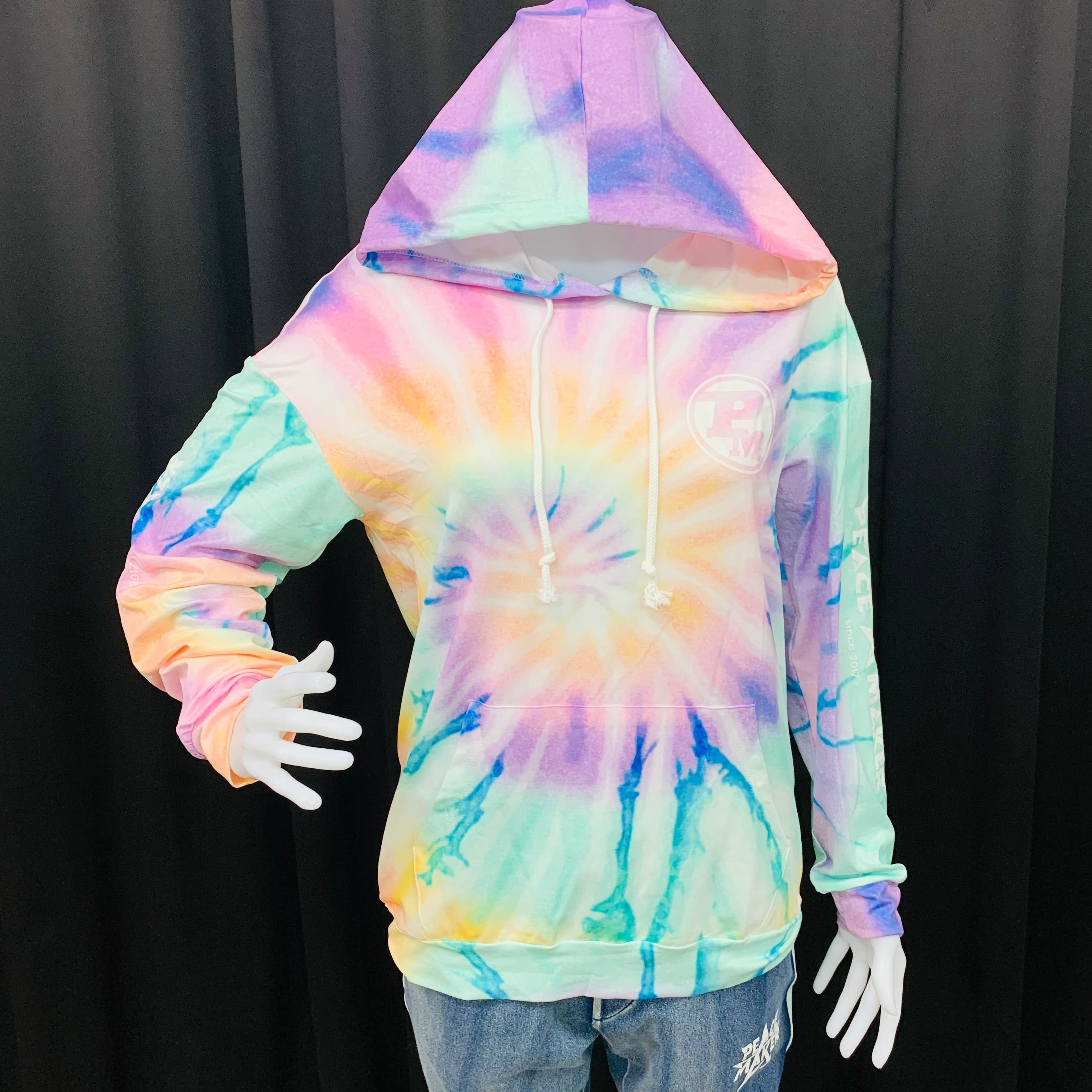 レインボータイダイ てろてろ素材パーカー | PEACE MAKER