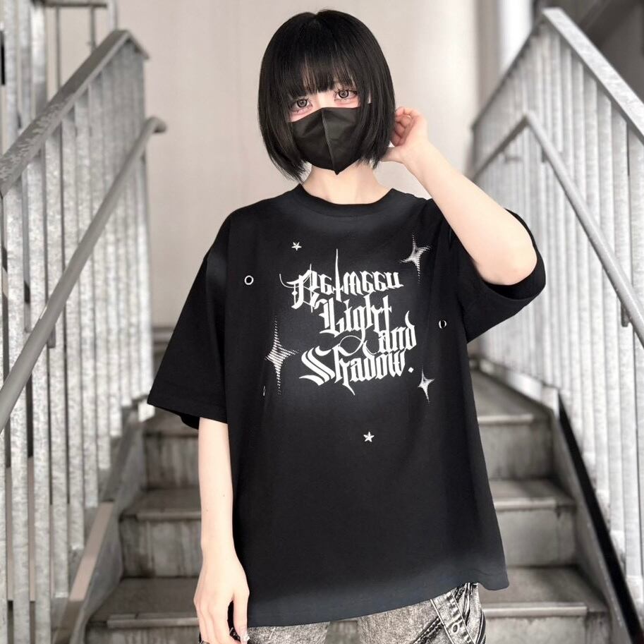 【CANDY SELECT 】SHINE PTスプレー加工Tシャツ 235573 カットソー グランジ  トップス ストリート 地雷 サブカル ブランド ユニセックス