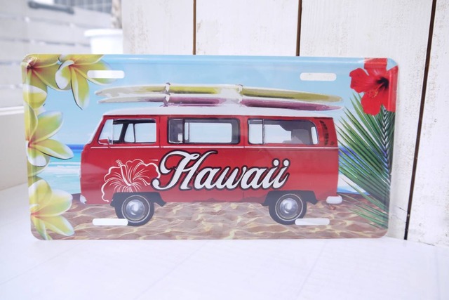 ★ハワイ直輸入★デザイン ナンバープレート／ライセンスプレート ／ハワイアン雑貨／インテリア／VW＜ワーゲンバス＞