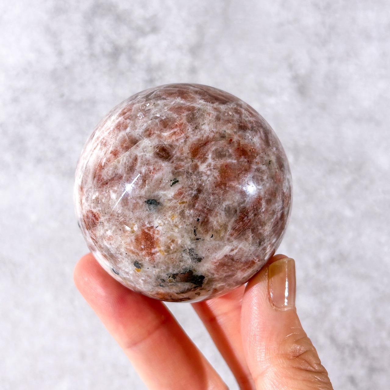 サンストーン・水晶 共生 スフィア 01 ✳︎ Sunstone & Quartz ✳︎ 天然石