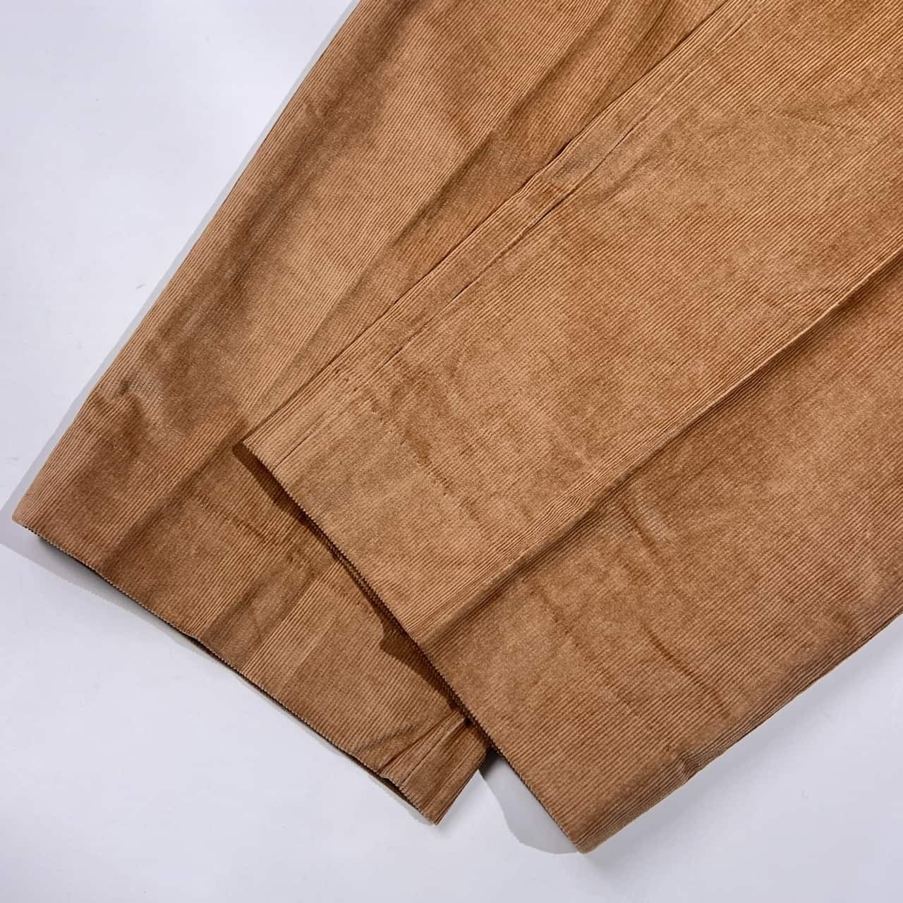 LANDS' END ランズエンド traditional fit ツータック コーデュロイパンツ 82/ベージュ メンズ