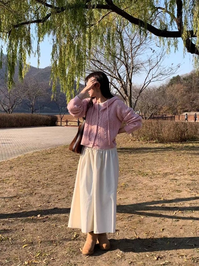 (予約) AREING / Pitch brushed long skirt 1color