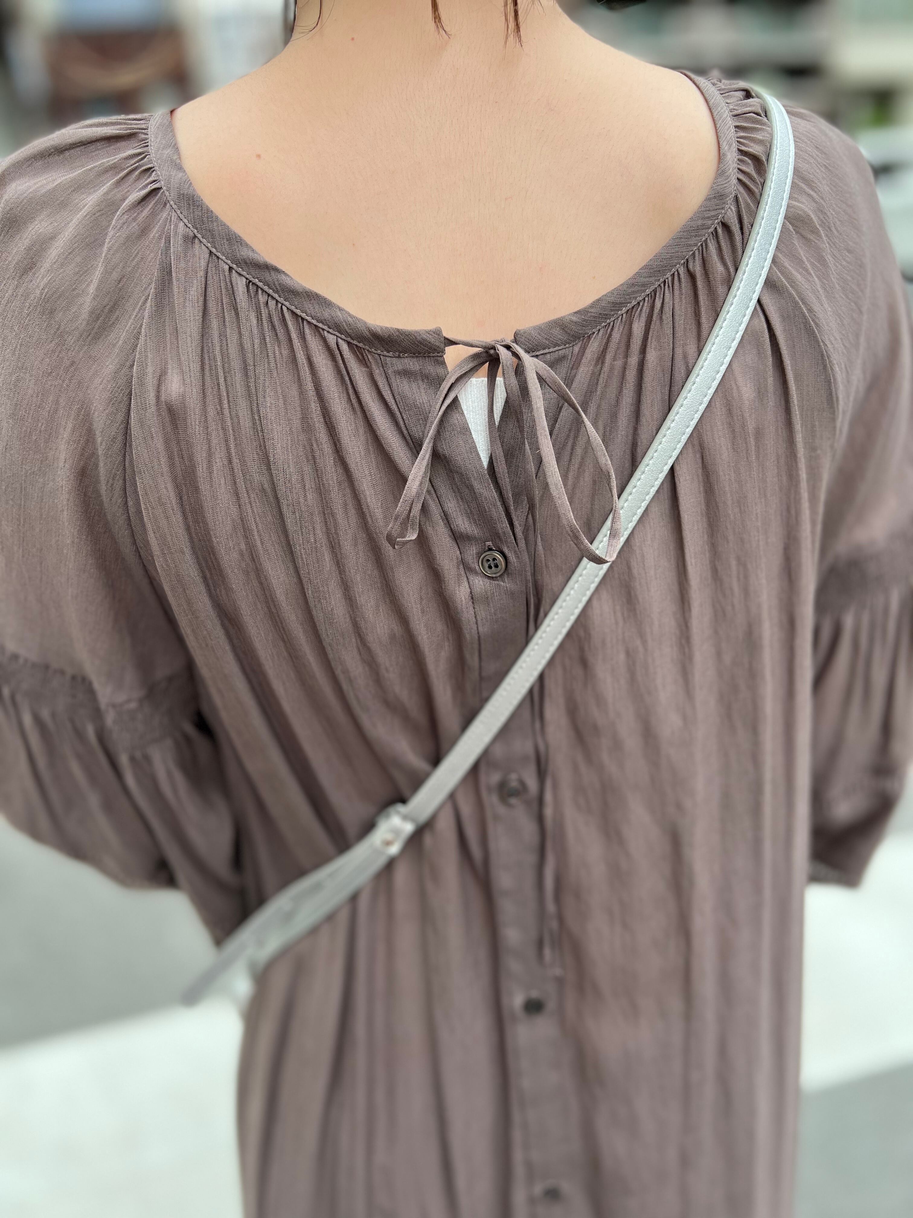 【CHIGNON】全3色/シャーリングレースシャツワンピ