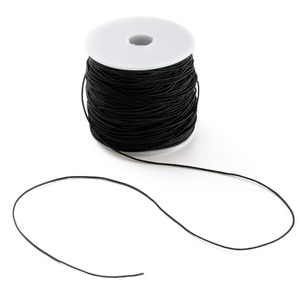 【努力特価】Pstyle. 紐 手芸 弾力紐 アクセサリー コード 太さ1mm 100m巻 PST-025 (ブラック)