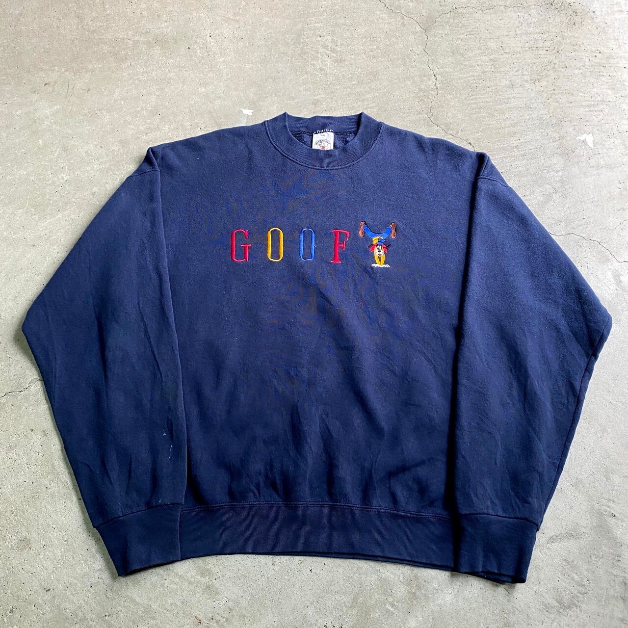 90年代 USA製 ディズニー GOOFY グーフィー キャラクター刺繍 