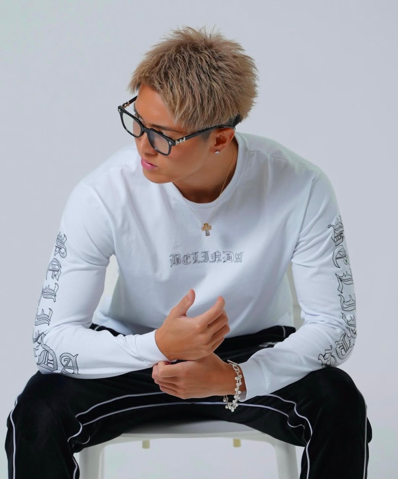 RHINE STONE SHIRTS WHITE【BB24501】