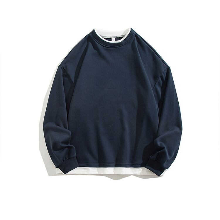 ★FAKE TWO PIECE STITCHED ROUND NECK TRAINER　　　07240