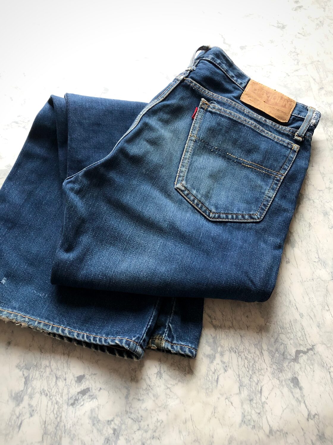 70s〜 BIG-JOHN 5PKT FLARE INDIGO DENIM OLD VINTAGE ビッグジョン 