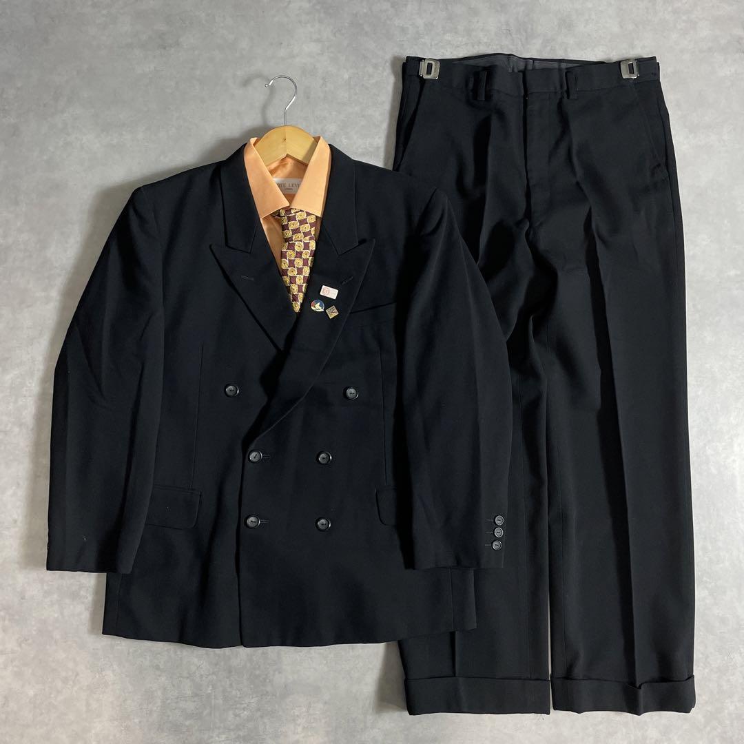 80s-90s スーツ ダブル セットアップ成人式vol.132一点物オレンジ