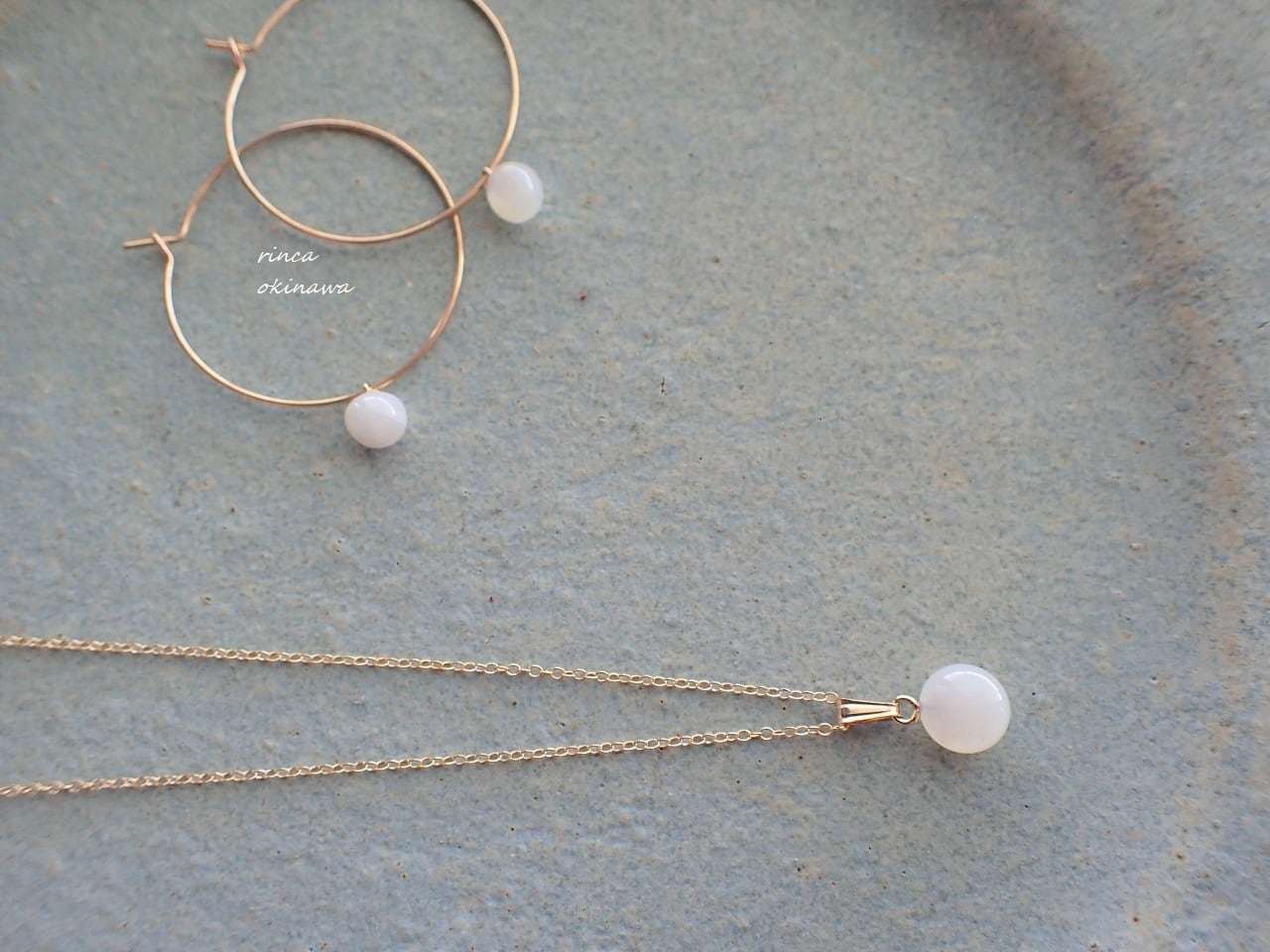 hazymoon necklace45cm【黒蝶貝】 | rinca