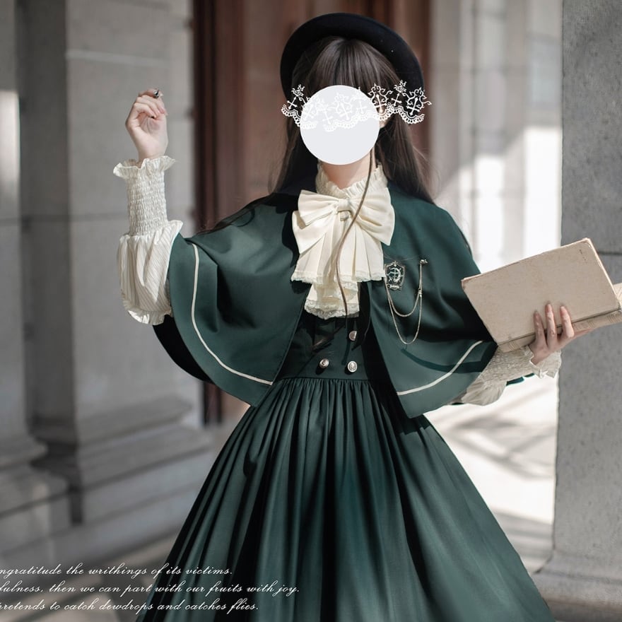 クラロリ ファッション ケープ レトロ お嬢様コーデ 控えめ 学園風 魔法学園 USJコーデ