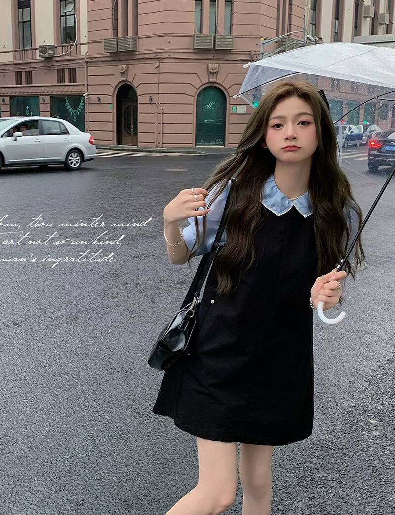 サマーシャツ ドレス 大人ガーリー スウィート キュート カジュアル 夏物 ブラックストロベリース38326833843