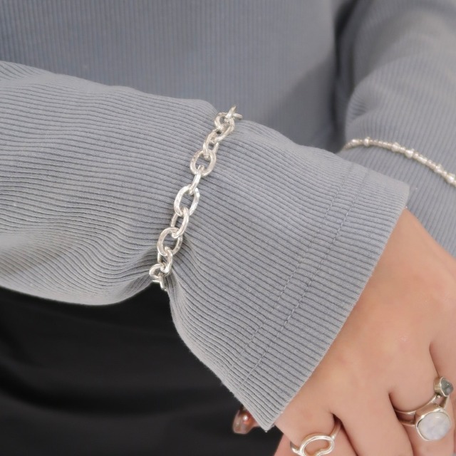 【カレンシルバー】ハンマートーン チェーンブレスレット