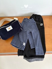 韓国子供服 / LALALAND / 26Autumn / ミューズ ストライプ Tシャツ / 秋服 / キッズ *XS~XL*