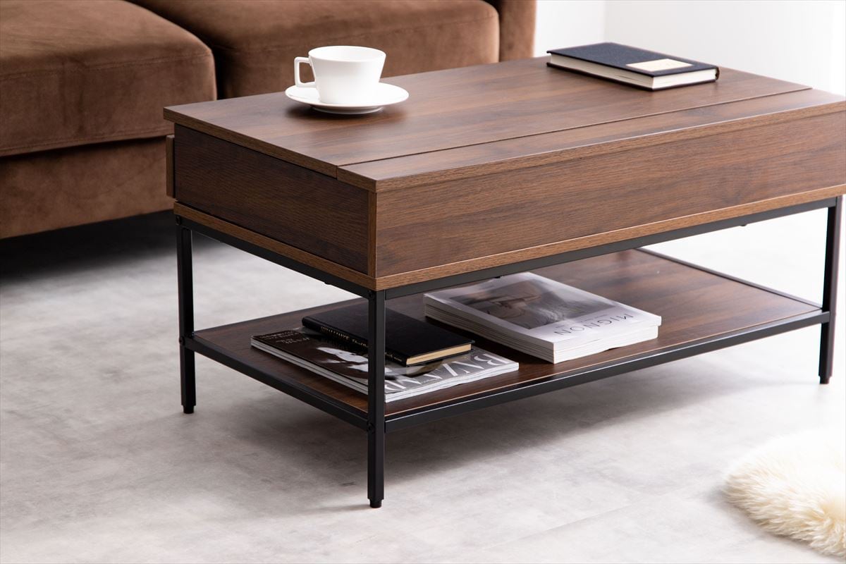 たのメル便配送】 センターテーブル 昇降天板 油圧式 たのメル便