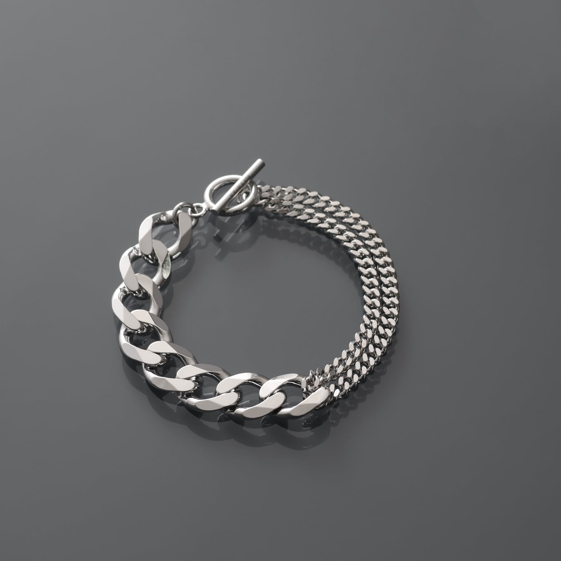 more big flat & middle chain bracelet [BB1] / Y2010KHB0907 | YArKA
