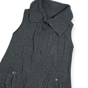 カシミヤ100% CASHMERE カシミヤ ニット ベスト ジャケット F/グレー系 レディース
