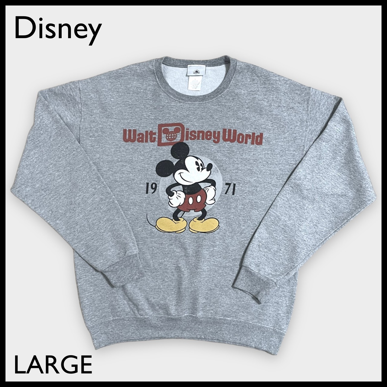 【Disney】ミッキーマウス プリント スウェット トレーナー プルオーバー  ディズニー L ビッグシルエット US古着