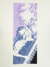 手ぬぐい　ピアノとカヲル　Rumi Rock × ヱヴァンゲリヲン新劇場版　[D30]