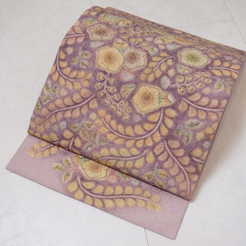 紫 洒落袋帯