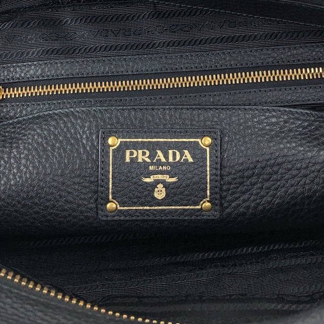 PRADA プラダ ショルダーバッグ ブラック ロゴ レザー 2WAY ボストン vintage ヴィンテージ オールド ws8uyb