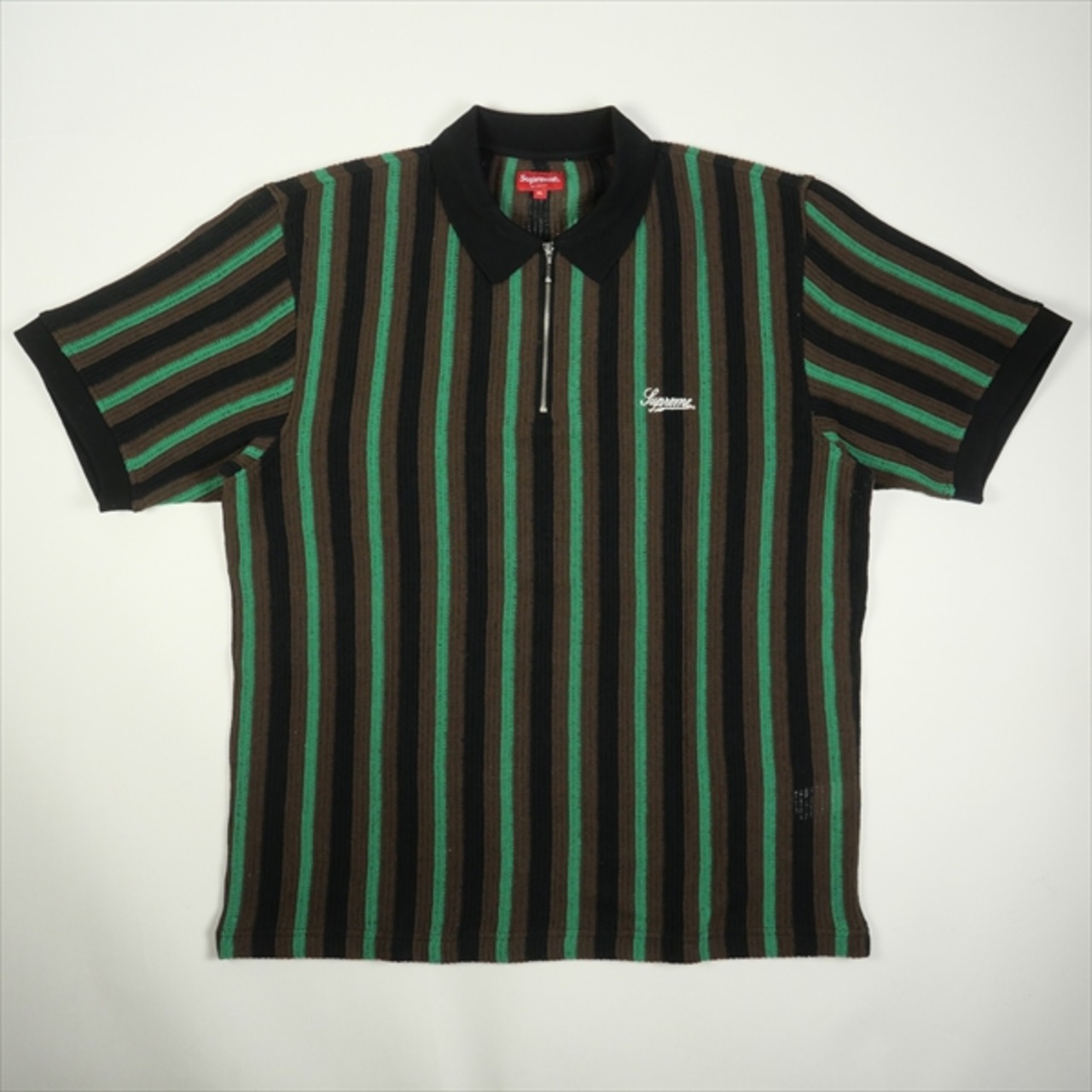 Size【L】 SUPREME シュプリーム 22SS Open Knit Stripe Zip Polo 
