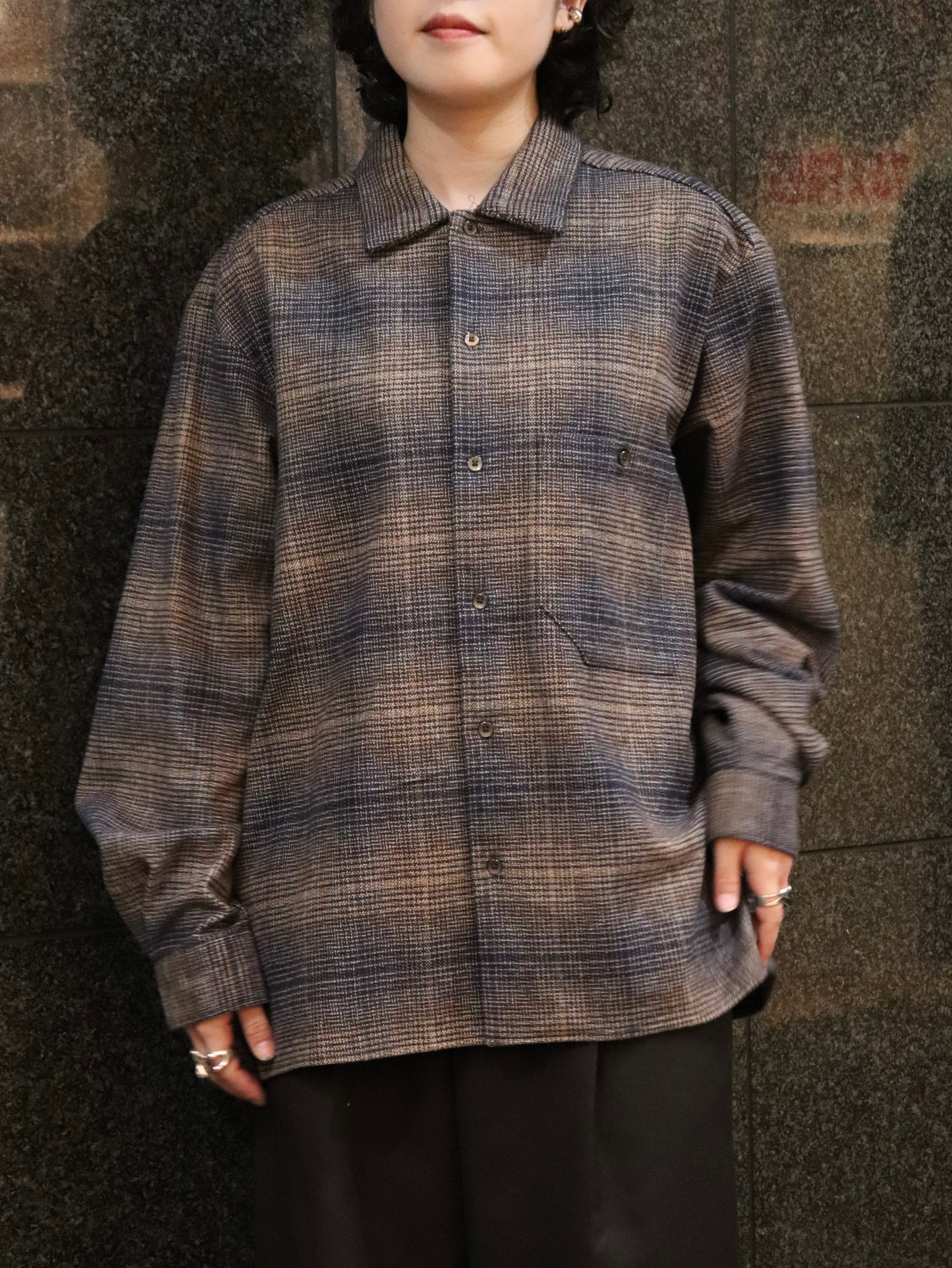 フランネル様 MANUAL ALPHABET】CHECK FLANNEL PATCH SHIRTS / NAVY | ROGER'S North