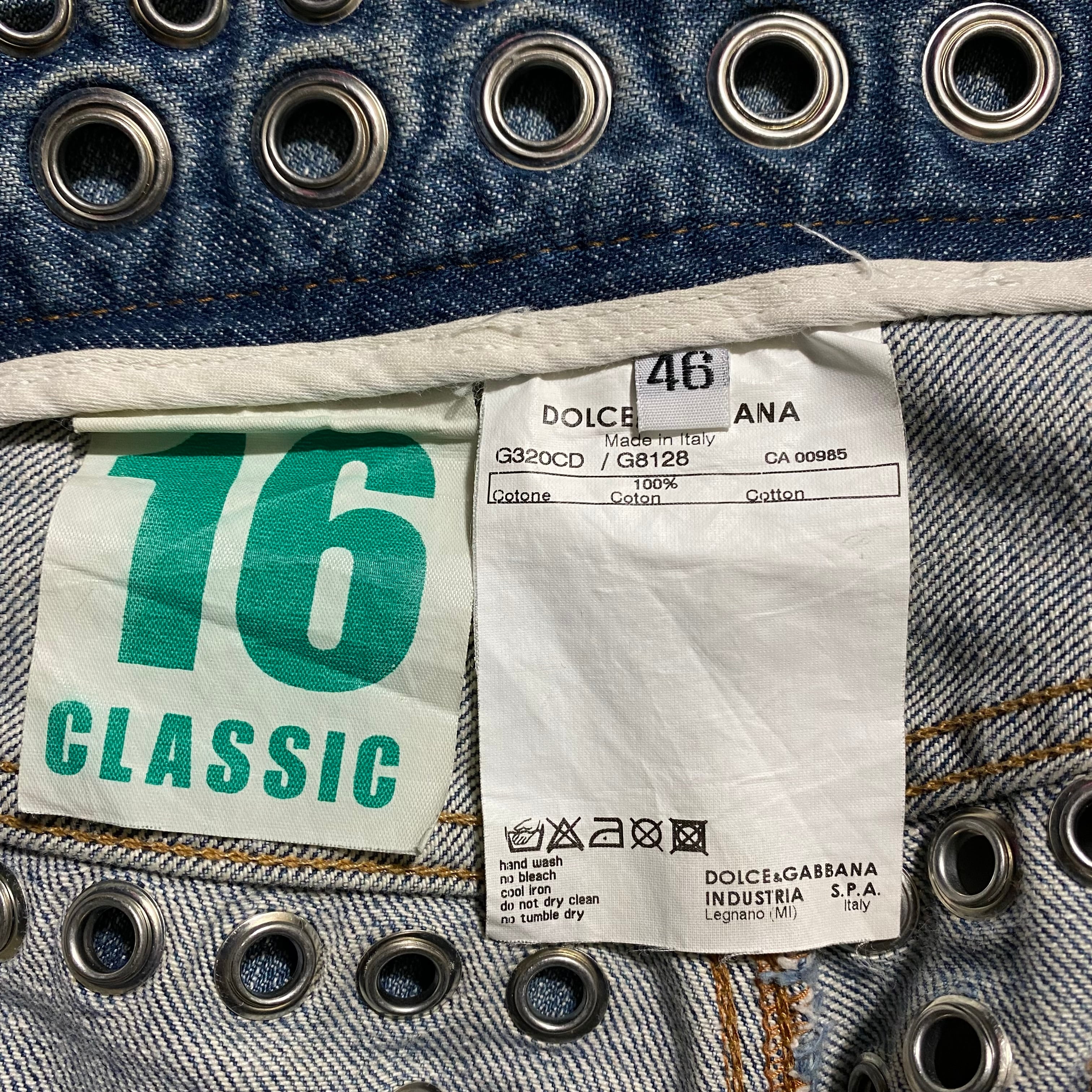 archive DOLCE&GABBANA grommets denim pants | NOIR ONLINE