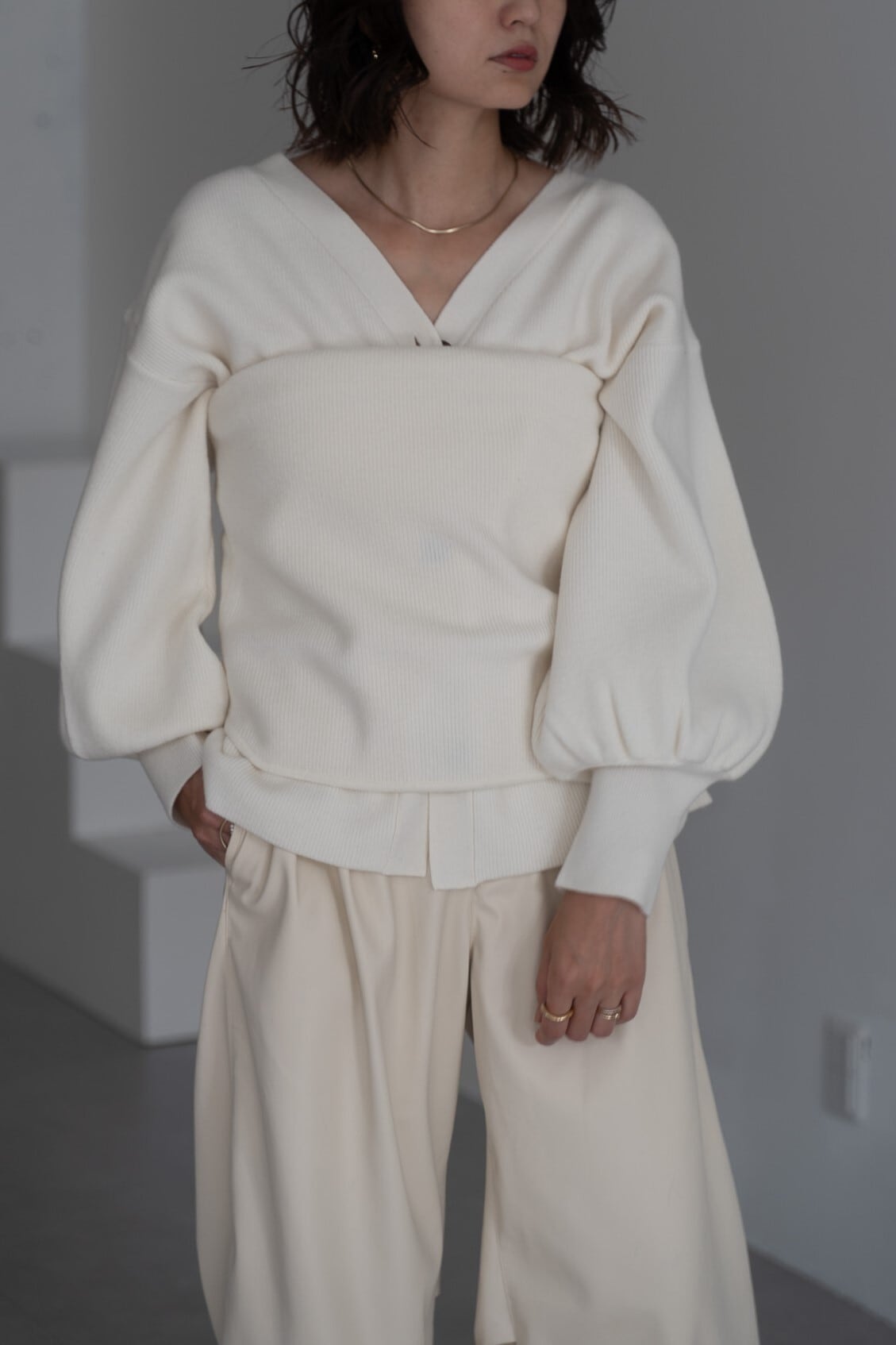 SUPER FINE MERINO WOOL TUBE TOP（WHITE） | remula