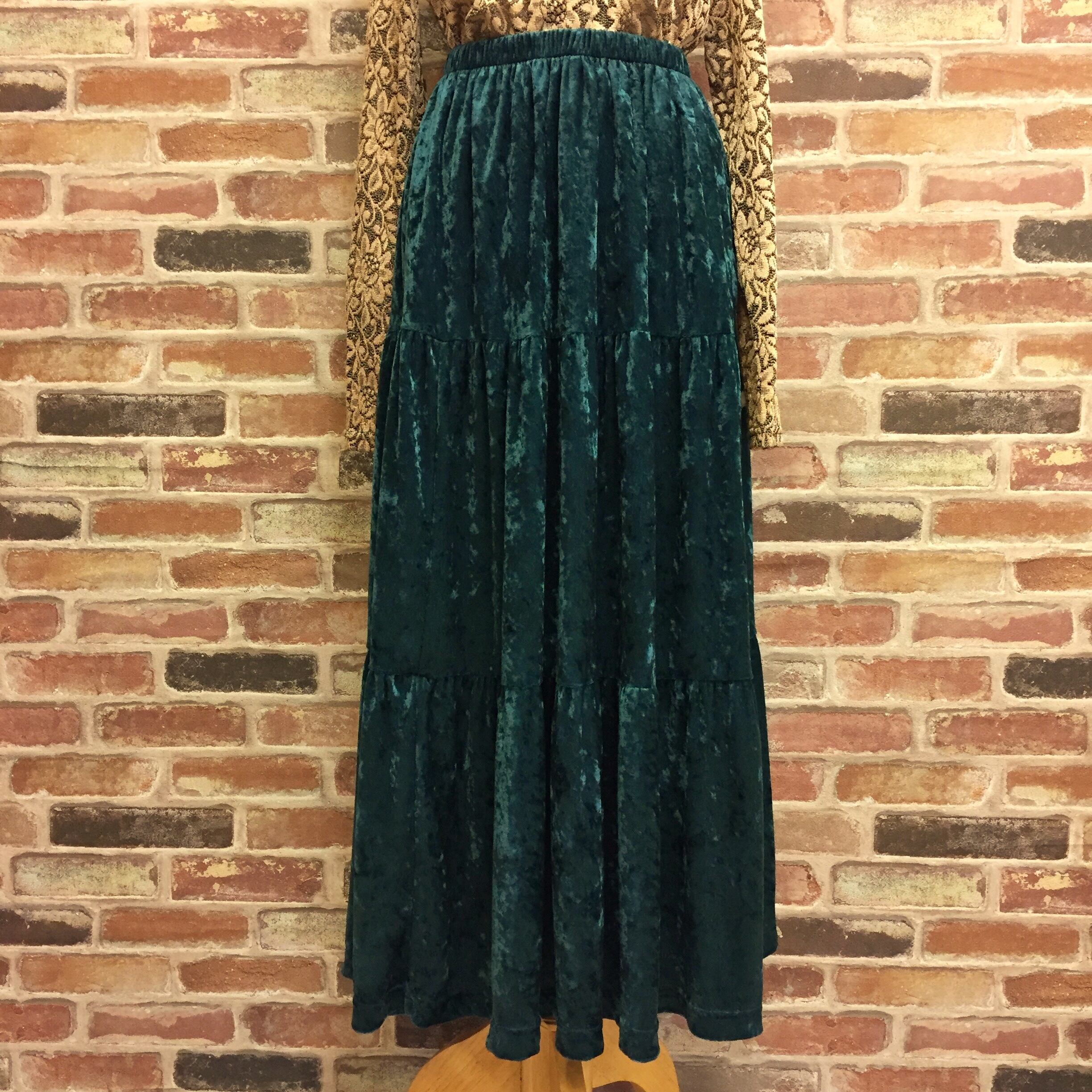Emerald Green Velour Skirt