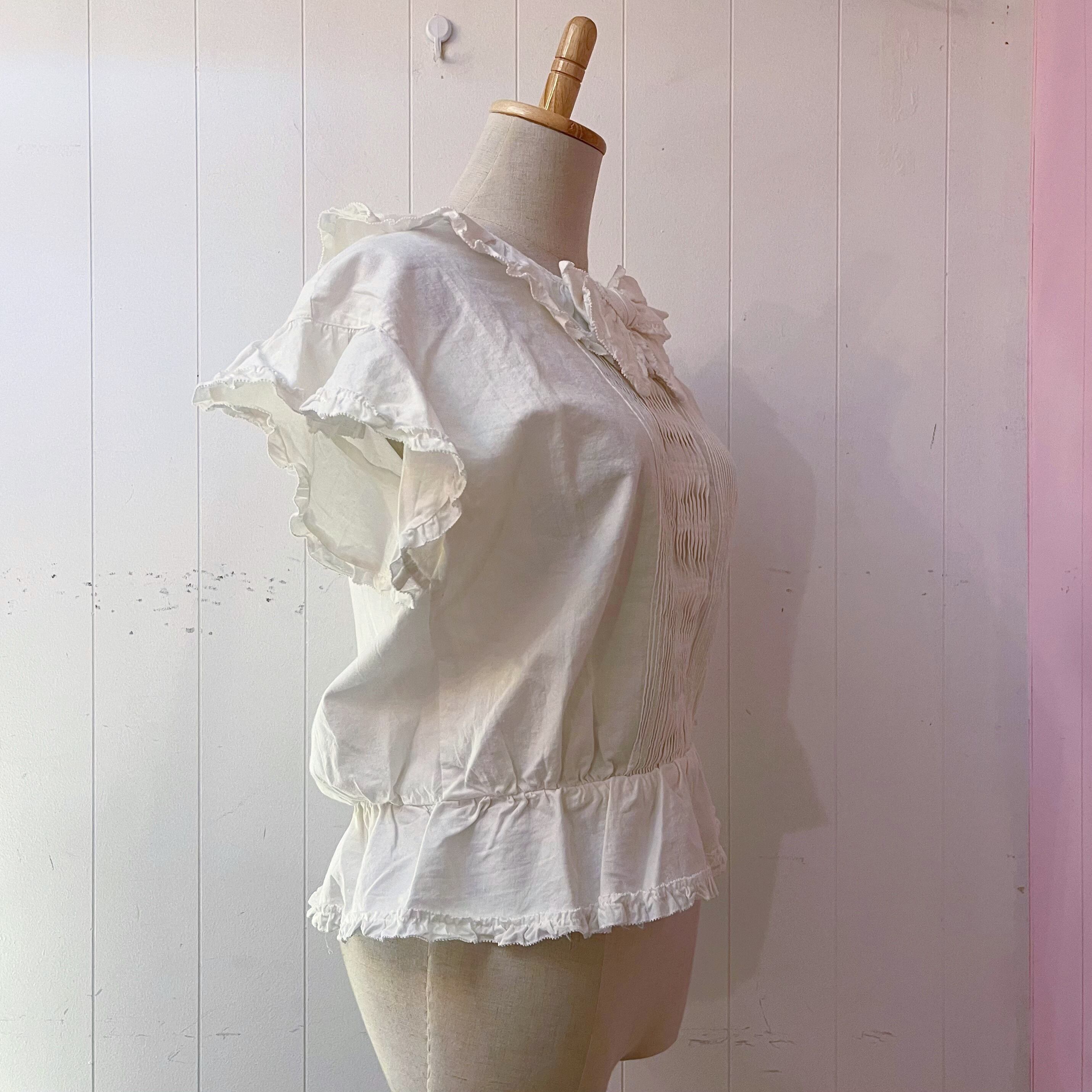 INGEBORG / frill collar ribbon blouse