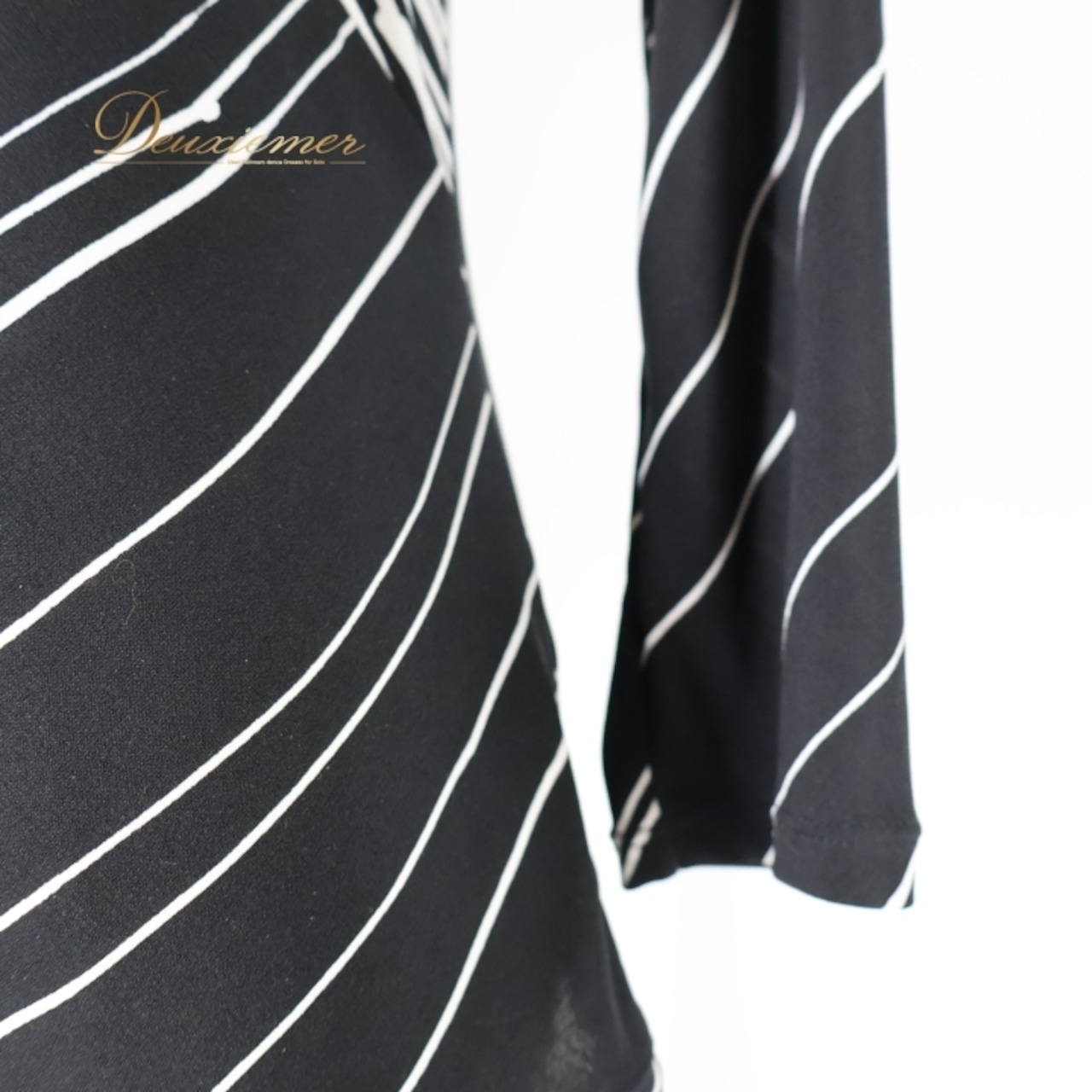 社交ダンス 衣装 トップス ブラウス ブラック系 チャコット Chacott 日本製 黒 白 柄 模様 伸縮 ストレッチ 練習 レッスン モノトーン シンプル ダンス衣装 パーティー かわいい イベント ステージ ホワイト系