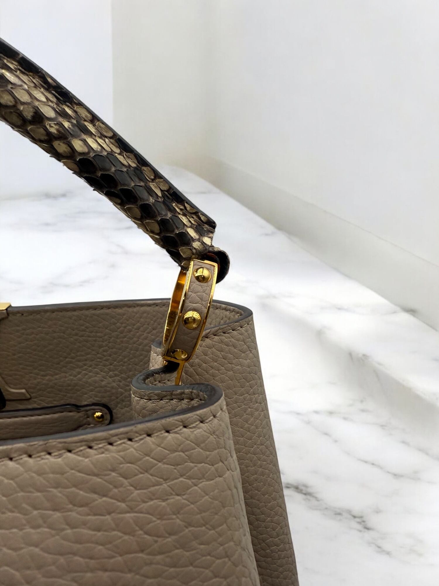 LOUIS VUITTON ルイヴィトン パイソン カプシーヌ MM ハンドバッグ