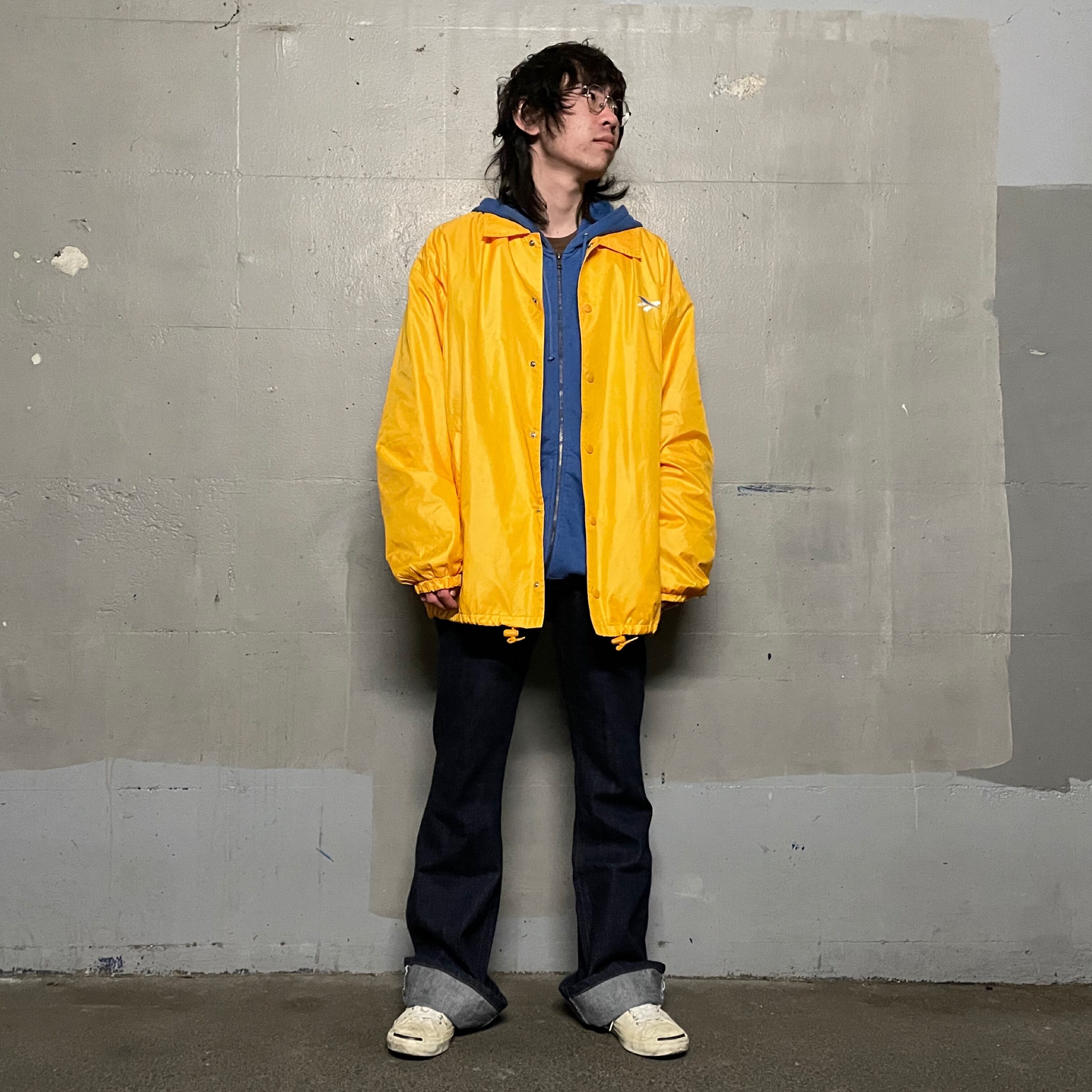 Reebokのyellowナイロンジャケット | PAY ID
