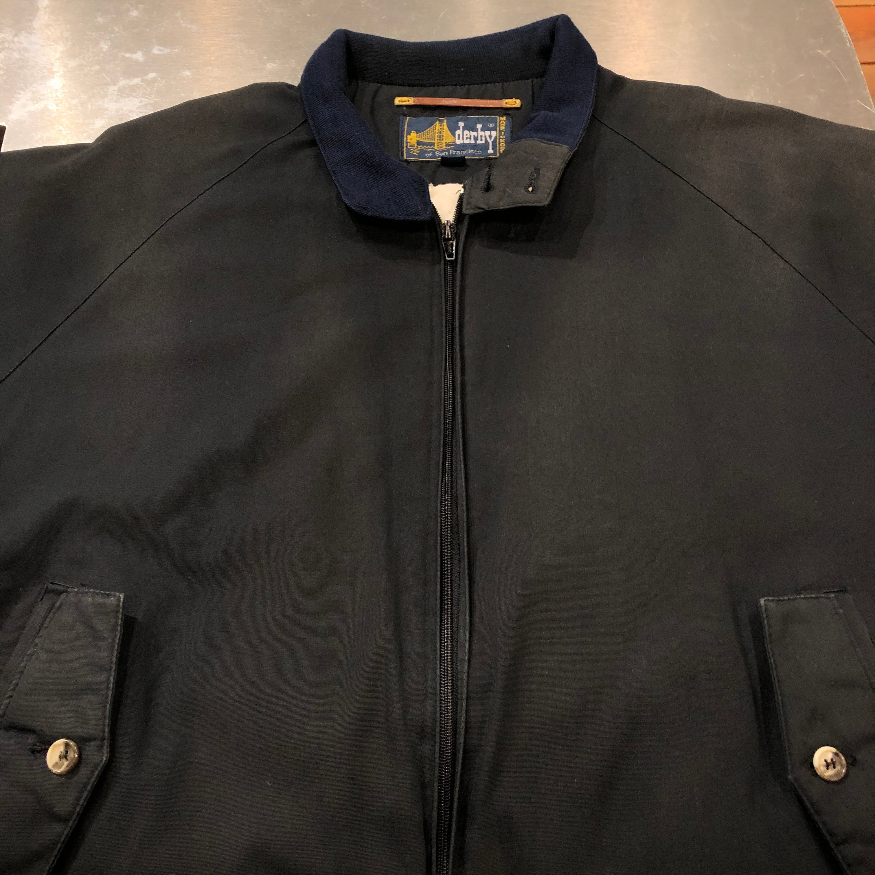 e*a様 Derby of San Francisco JKT ⊕1980'S DERBY OF SAN FRANCISCO BLACK HARRINGTON JACKET | safarionline