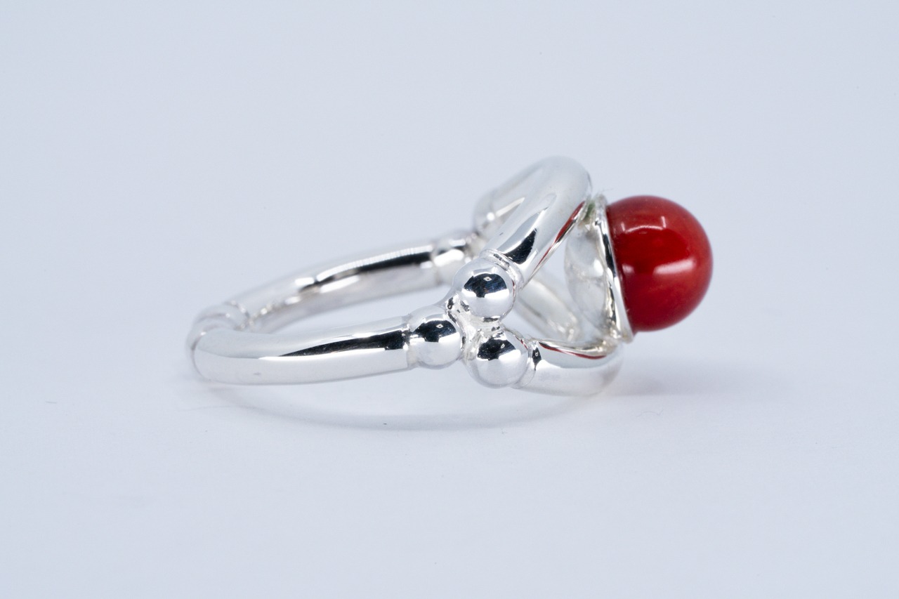 R-108  Breastplate Ring (Eye of Truth corall) コーラル