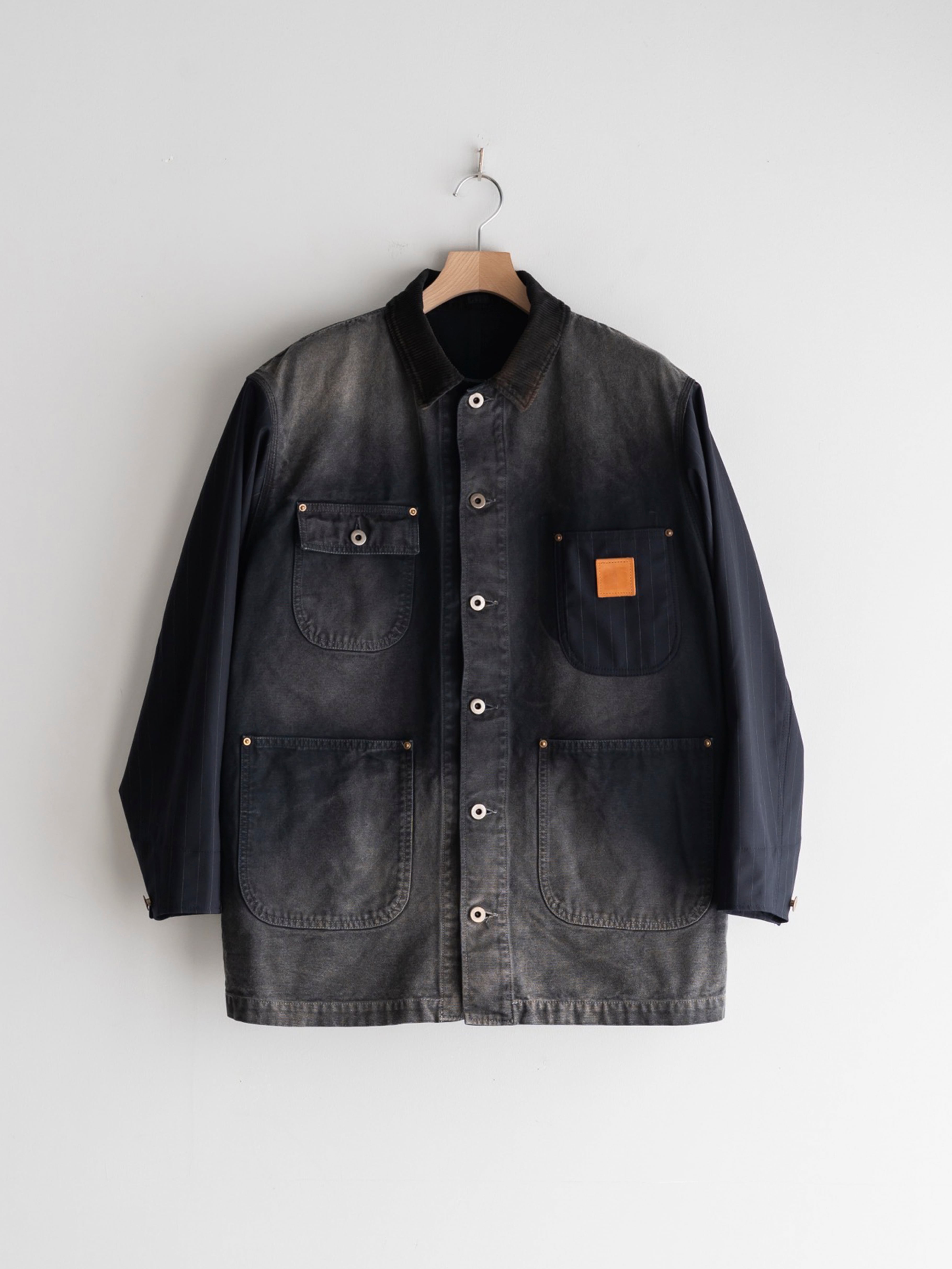 KHOKI Vintage-effect work coat BLACK 25ss-co-01 | BEST KHOKI Vintage-effect work coat BLACK 25ss-co-01 | BEST