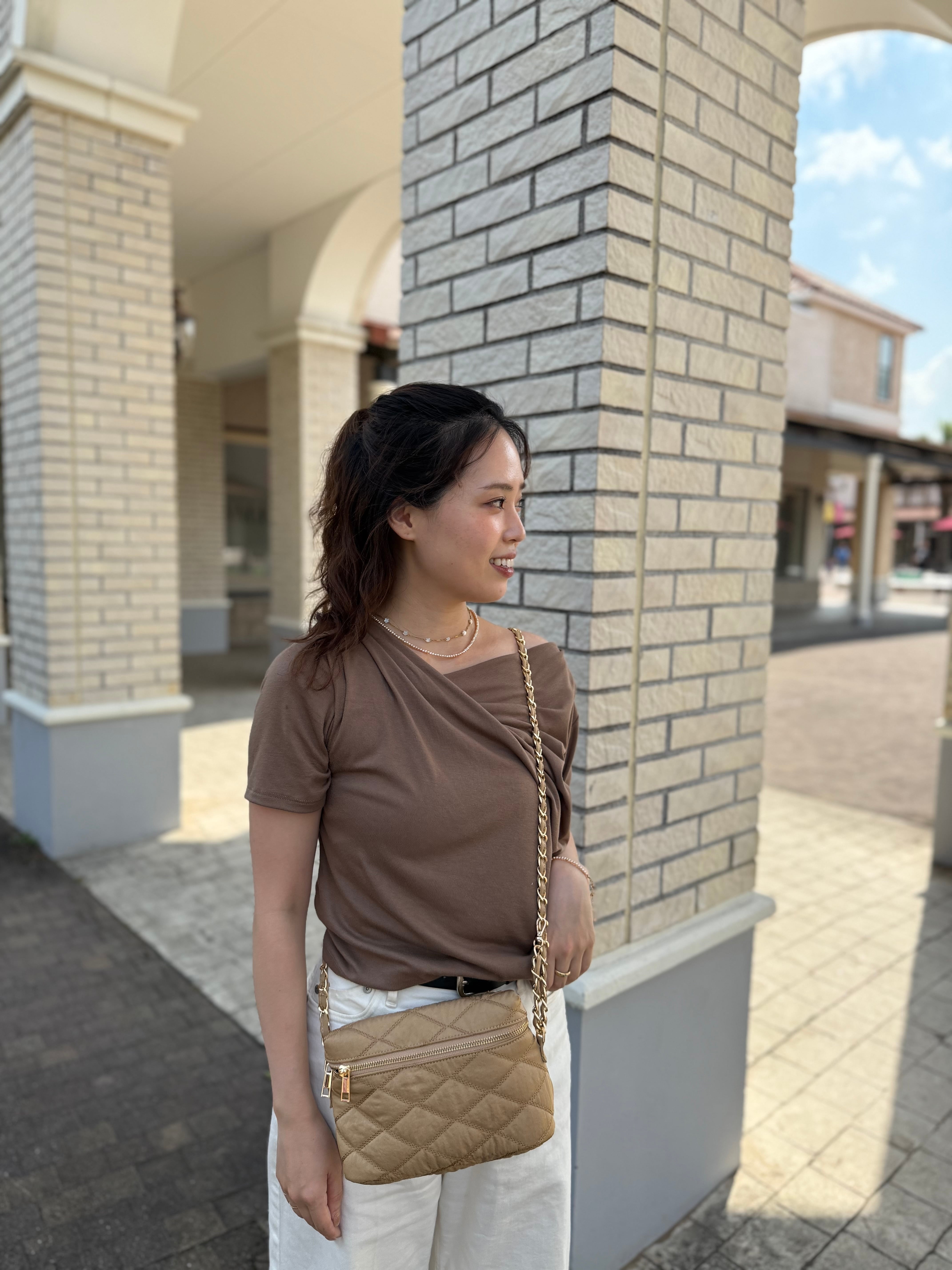ソレイル soleile  バニティバッグ　お財布付き　ゴールドベージュ バニティ ゴールドベージュ | soleile