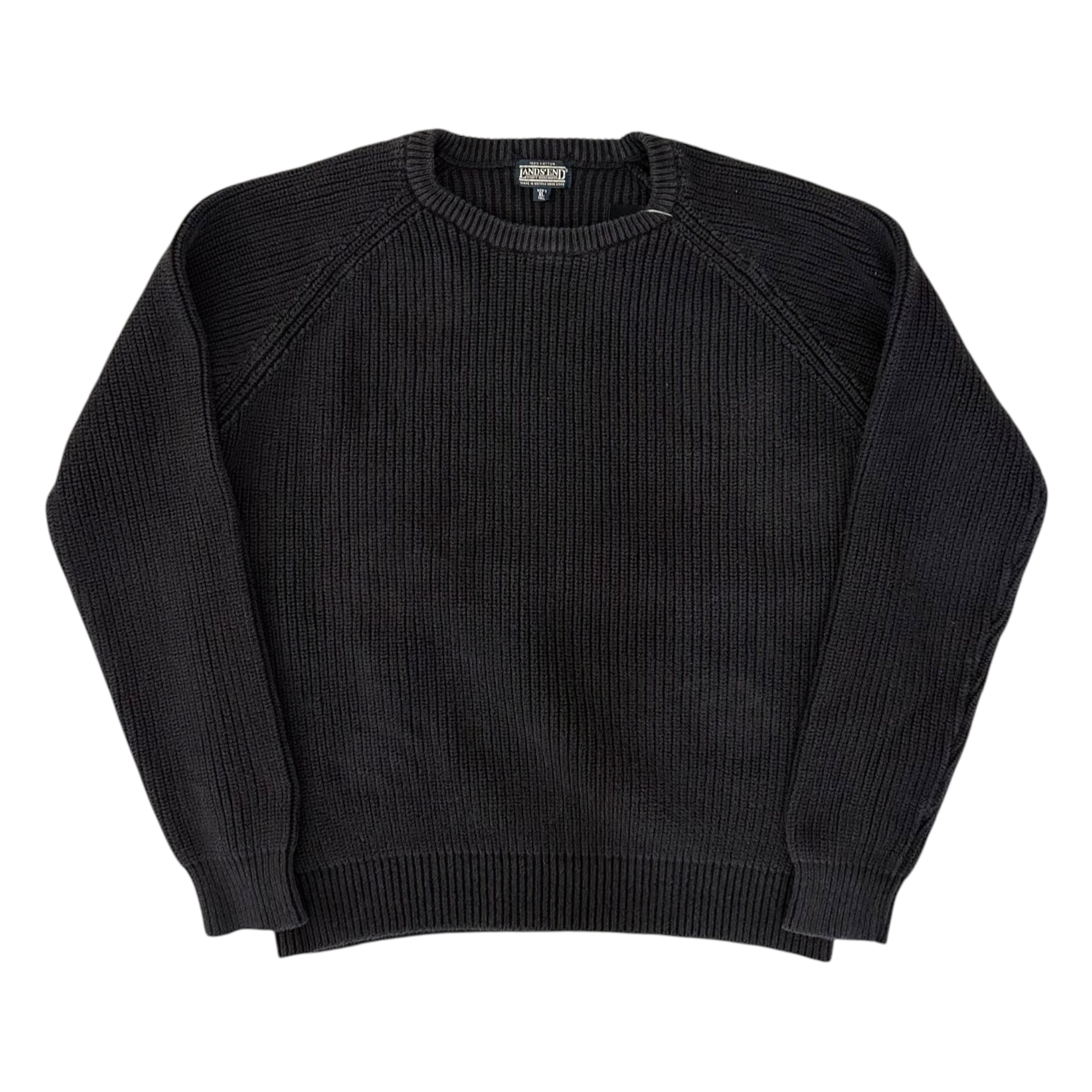 90s Cotton knit KNIGHTSBRIDGE 黒　ランズエンド 90s LAND'S END COTTON KNIT SWEATER BLACK | BerBerJin Yuhodo