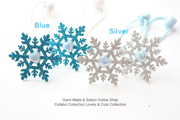 レジンヘアゴム ダイヤ 雪結晶 ラベンダー 冬 レジンヘアゴム