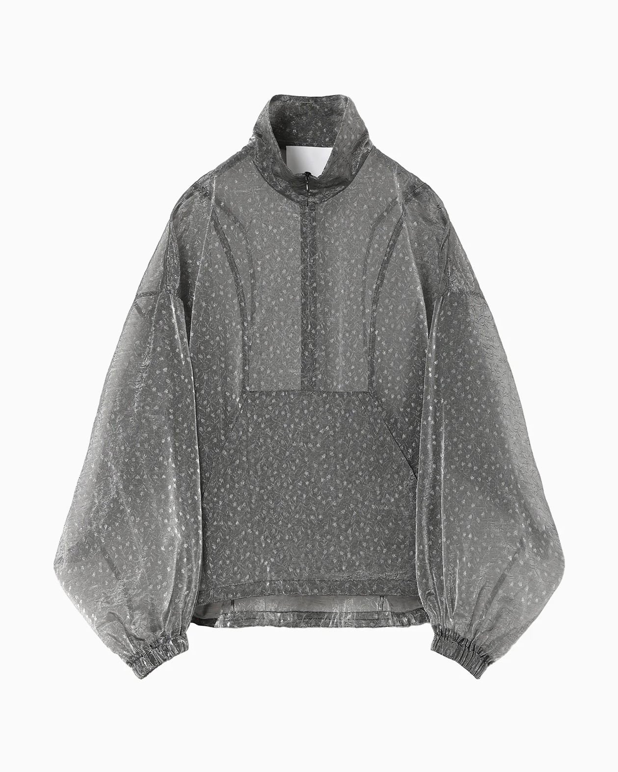 Mame Kurogouchi】Floral Jacquard Sheer Anorak/black | TOLMA.