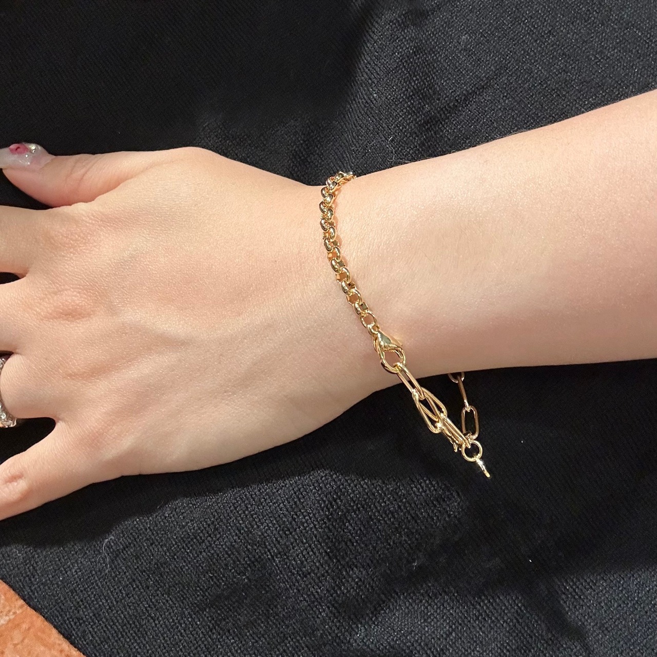 66B　ダブルチェーンブレスレット